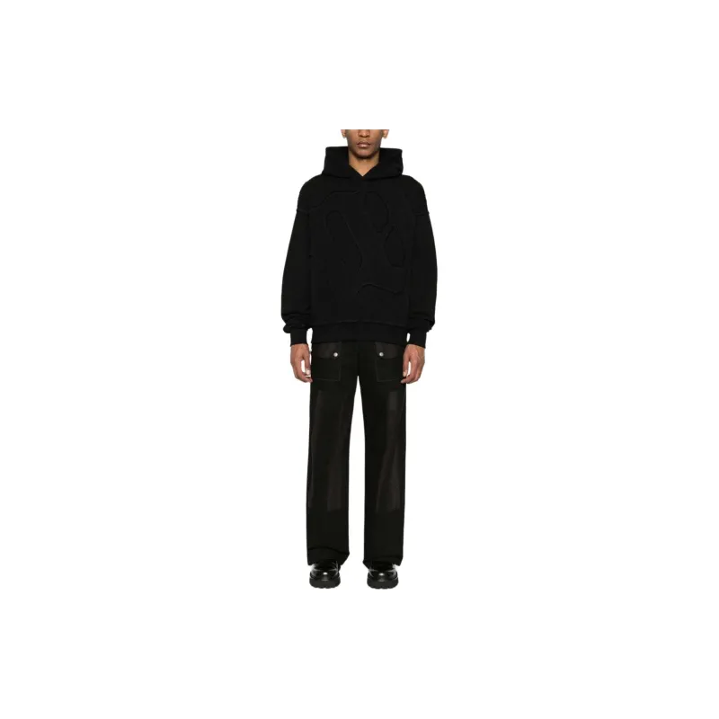 Misbhv Frayed-detailing Panelled Hoodie-1
