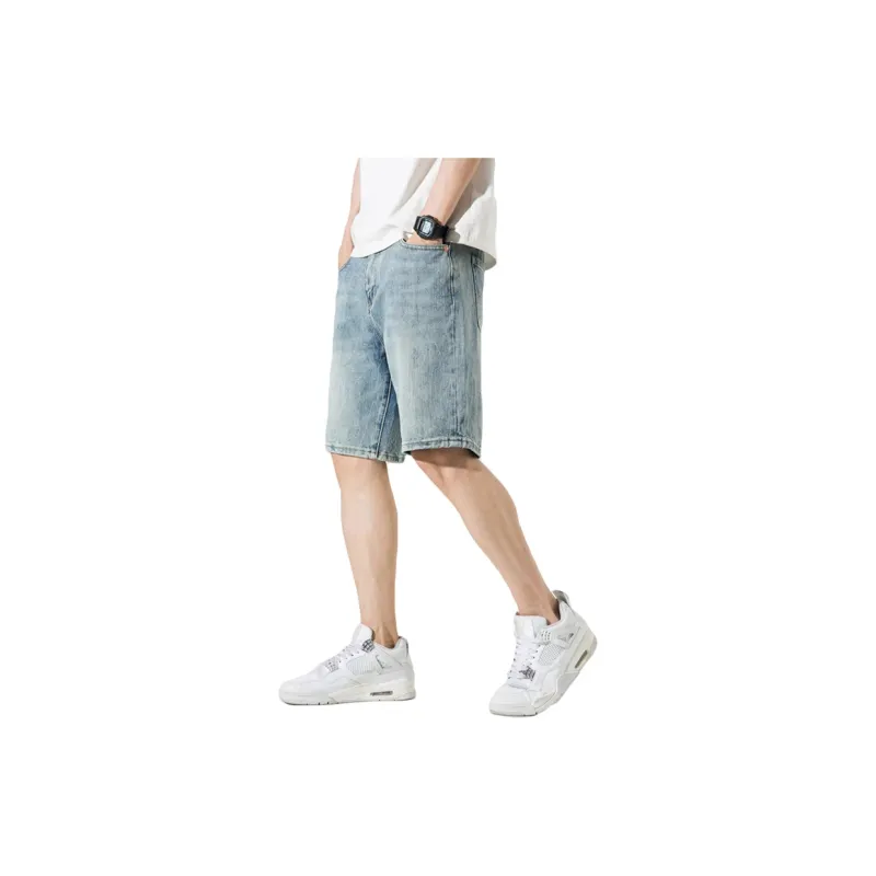 FAIRWHALE Denim Shorts Unisex Denim Blue-6