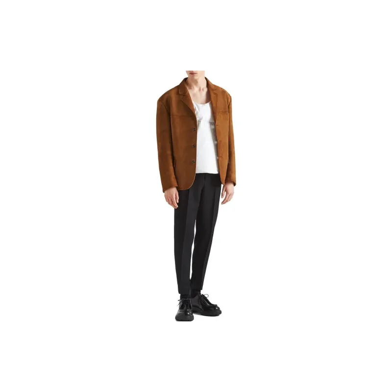 PRADA Single-breasted Suede Blazer-2
