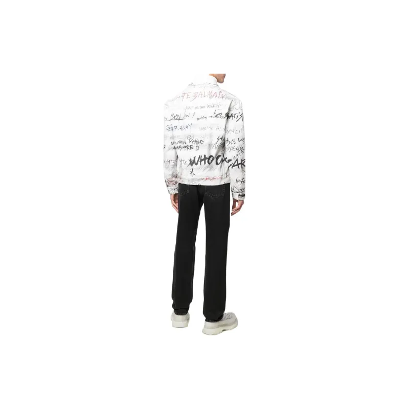 BALMAIN Denim Jackets Men White-2
