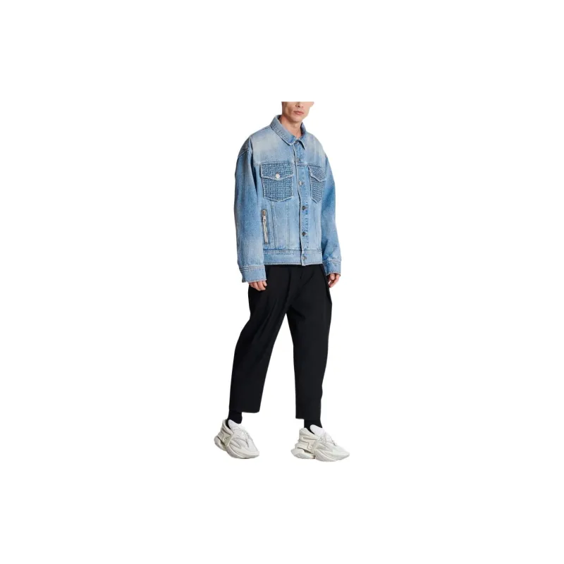 BALMAIN Distressed Rear Logo Printed Jacket-3