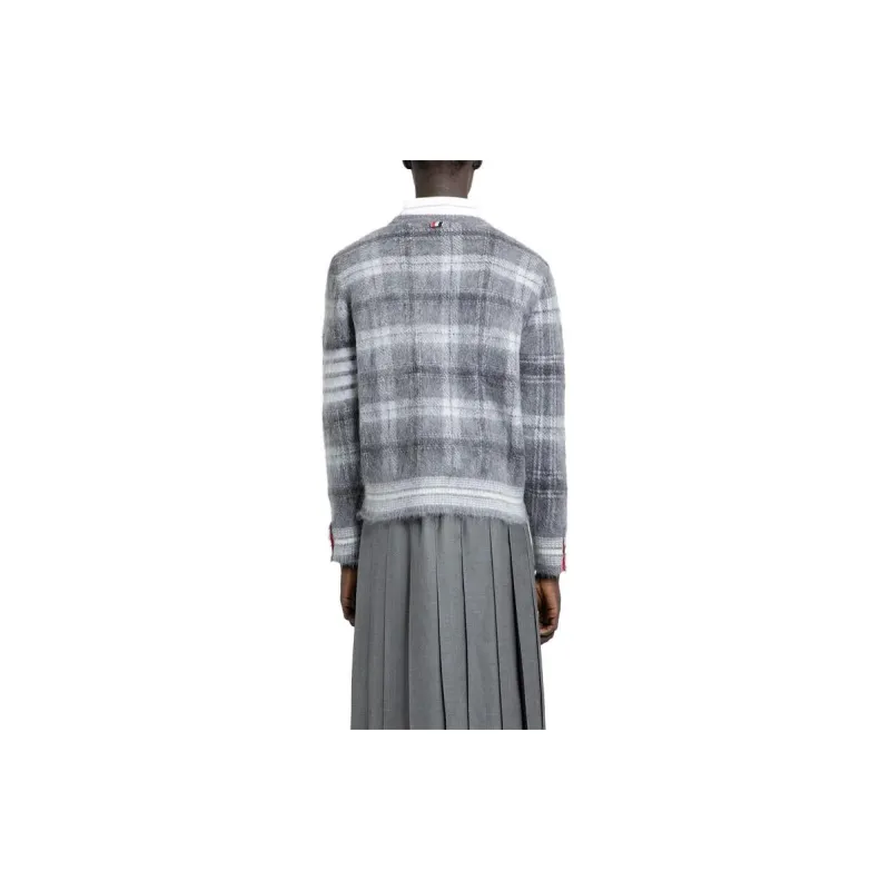 THOM BROWNE Tartan Crewneck Long Sleeved Jumper-3