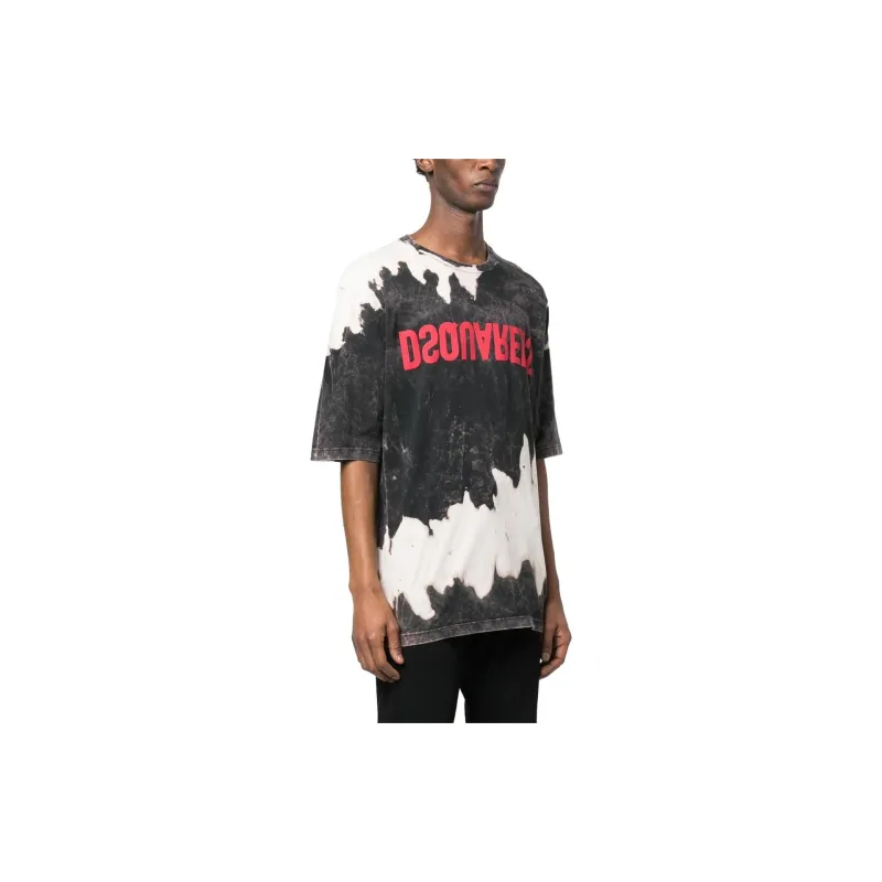 DSQUARED 2 Logo Printed Tie Dyed T Shirt-3