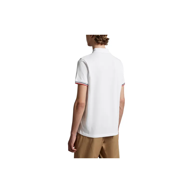 Moncler Logo Patch Short-Sleeved Polo Shirt White-2