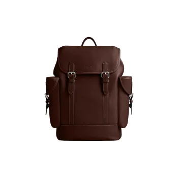 COACH Hitch Natural Grain Leather Backpack Tubas Men's Maple