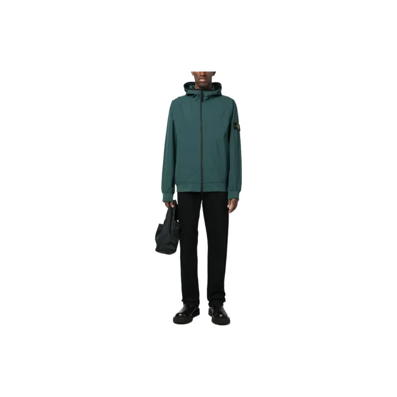 STONE ISLAND LIGHT SOFT SHELL R SERIES SOFT SHELL Jackets & Coats Men's Green-1