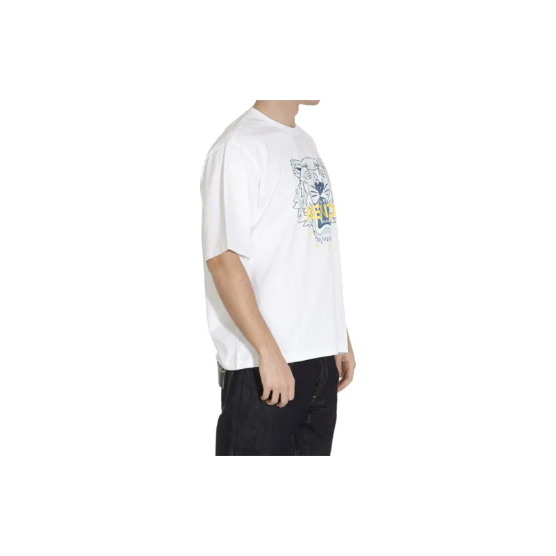 KENZO Classic Tiger Head T Shirts Men White-4