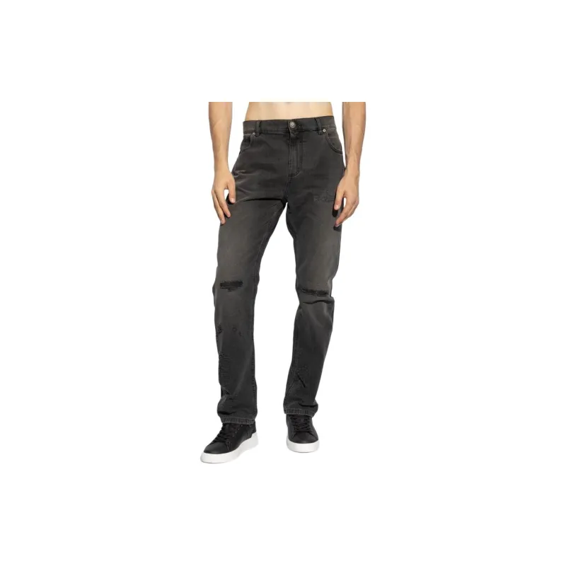 BALMAIN Distressed Finish Slim cut Jeans-2