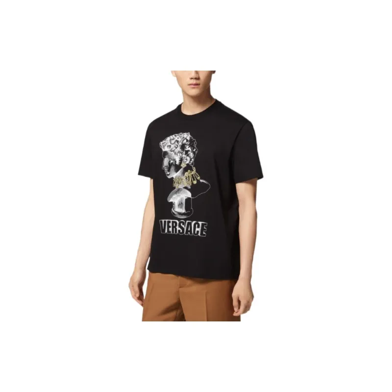VERSACE Graphic Printed Crewneck T Shirt-3