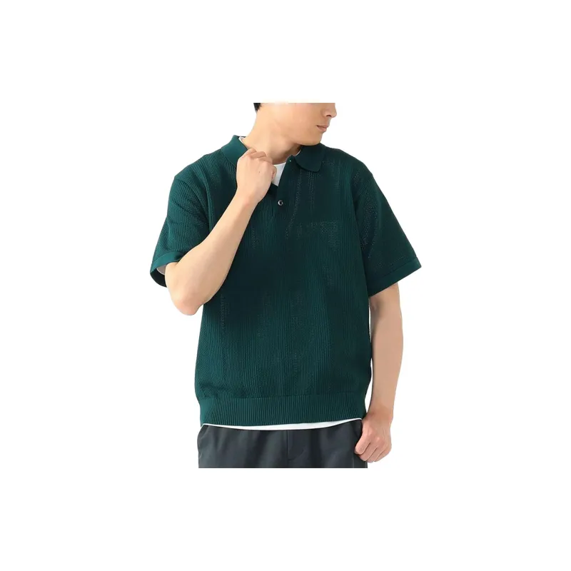 Beams Polo Shirts Men Dark Green-7