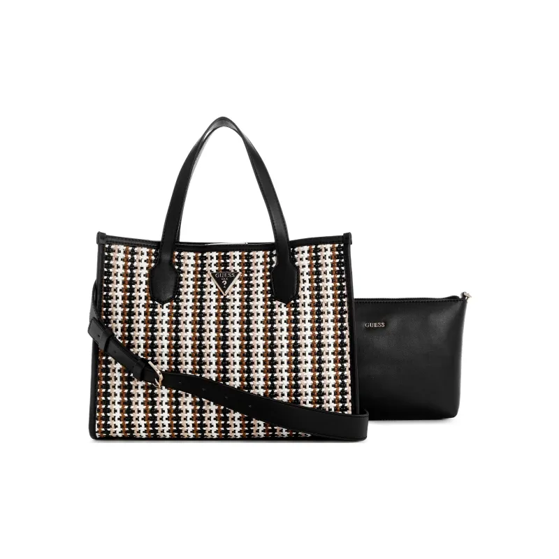 GUESS Artificial Leather Tote Bag Shopping Bag Handbag Women's Black-1