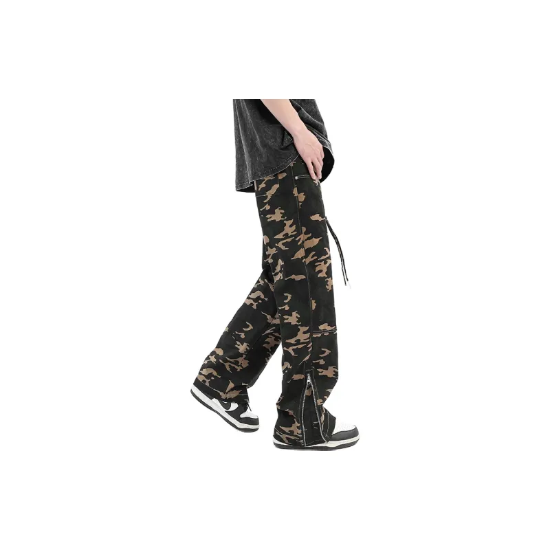 WANCHAO CP Casual Pants Unisex Gray Green Camouflage-3