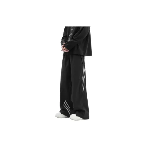 PAINT STAIN Casual Pants Unisex Black