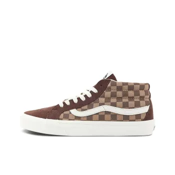 Vans SK8 Anti Slip Wear Resistant Mid Top Skateboard Shoes Unisex Coffee