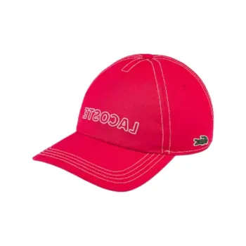 LACOSTE Cotton Baseball Caps Men's Red/Dark Blue