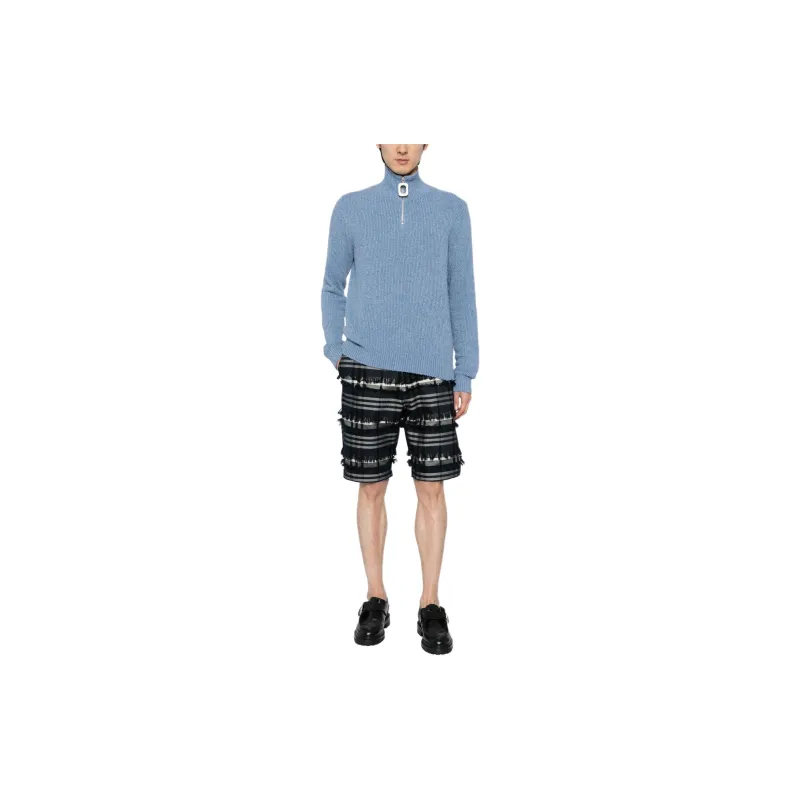 HENRIK VIBSKOV Check-print Frayed Shorts-1