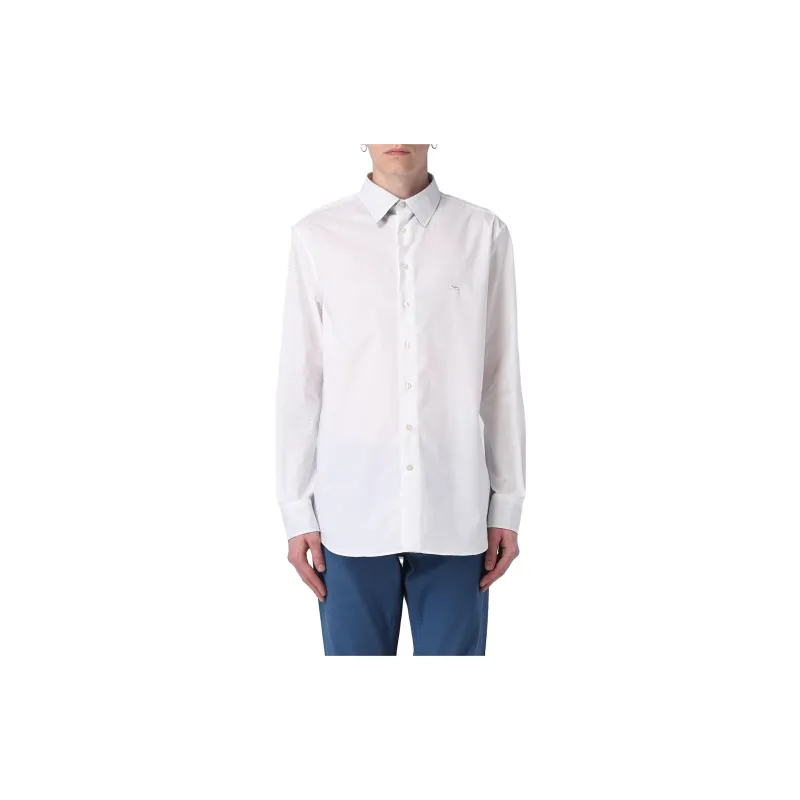 ETRO Logo Embroidered Collared Button Up Shirt-3