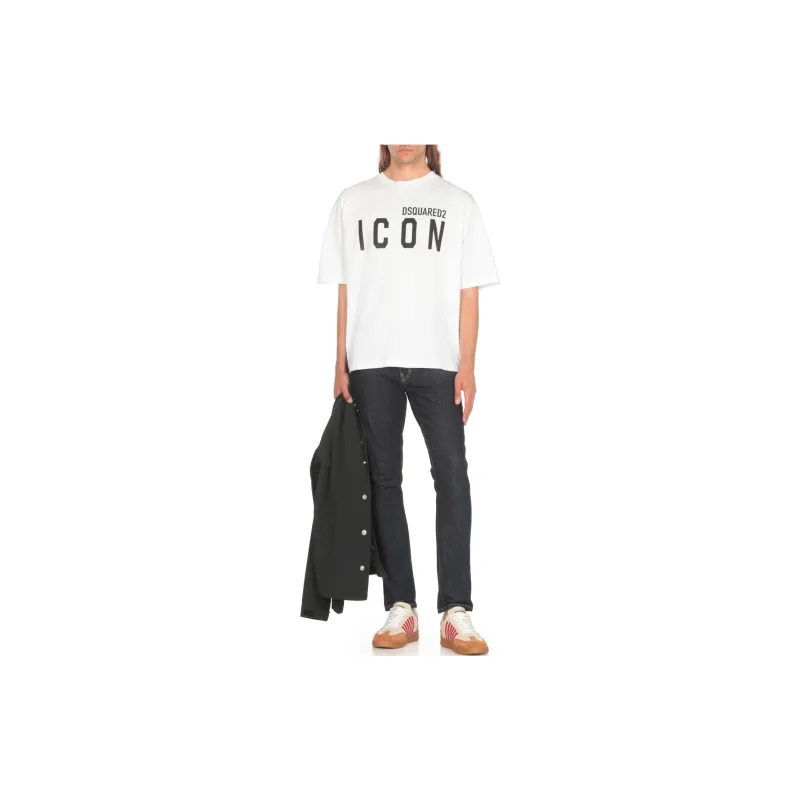 DSQUARED 2 Icon Logo Printed Crewneck T Shirt-1