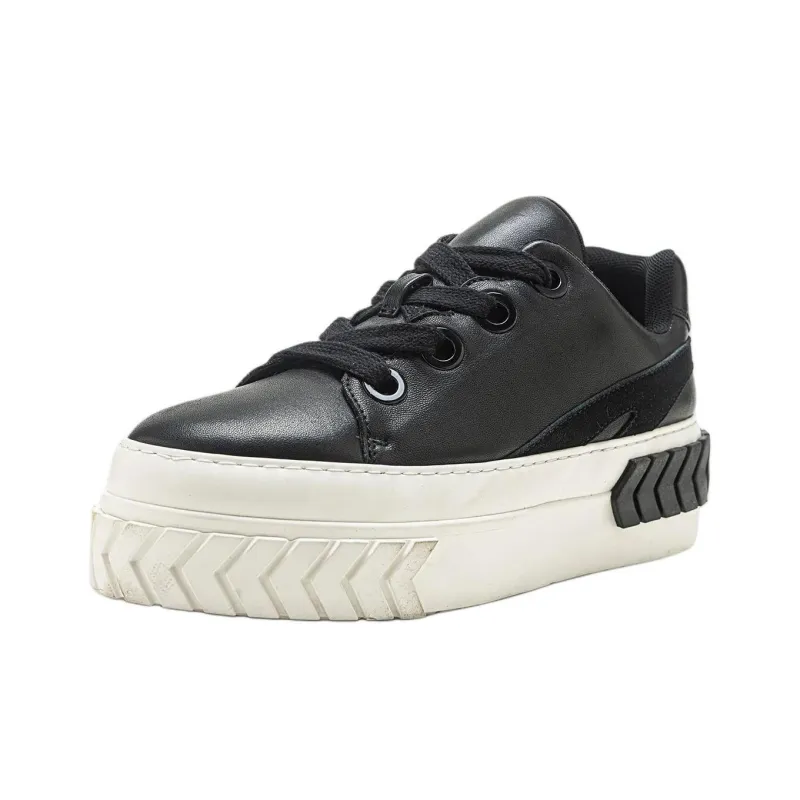 Both Tyres Platform Low Top Skateboard Shoes Unisex Black-2