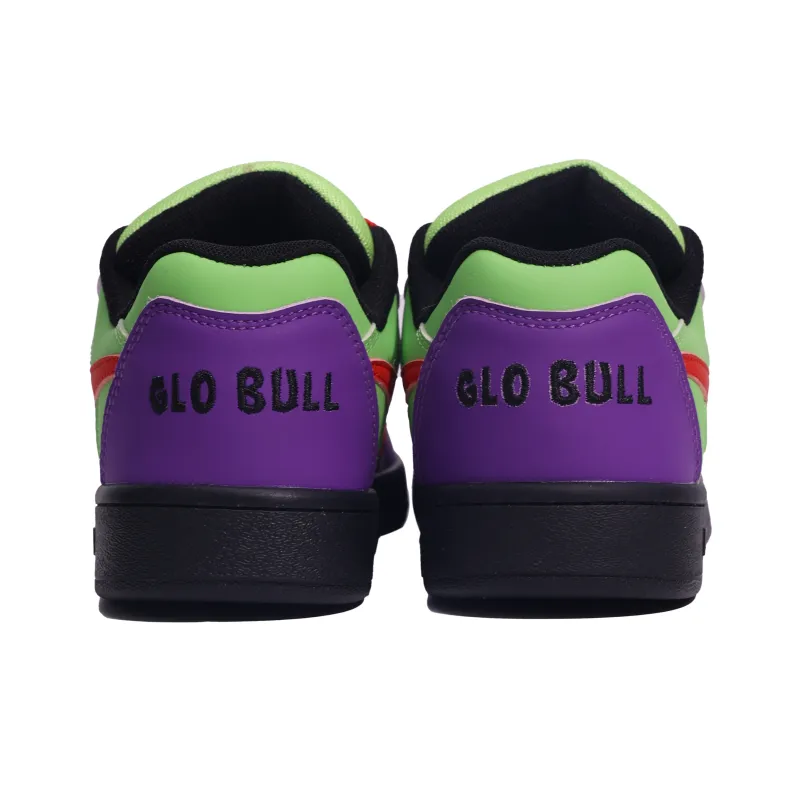 GLO BULL Skateboard Shoes Unisex Low Top Green Purple Red-4