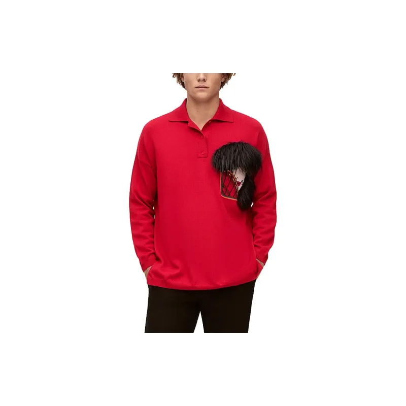 LOEWE SS23 Cashmere Sweaters Unisex Red-3