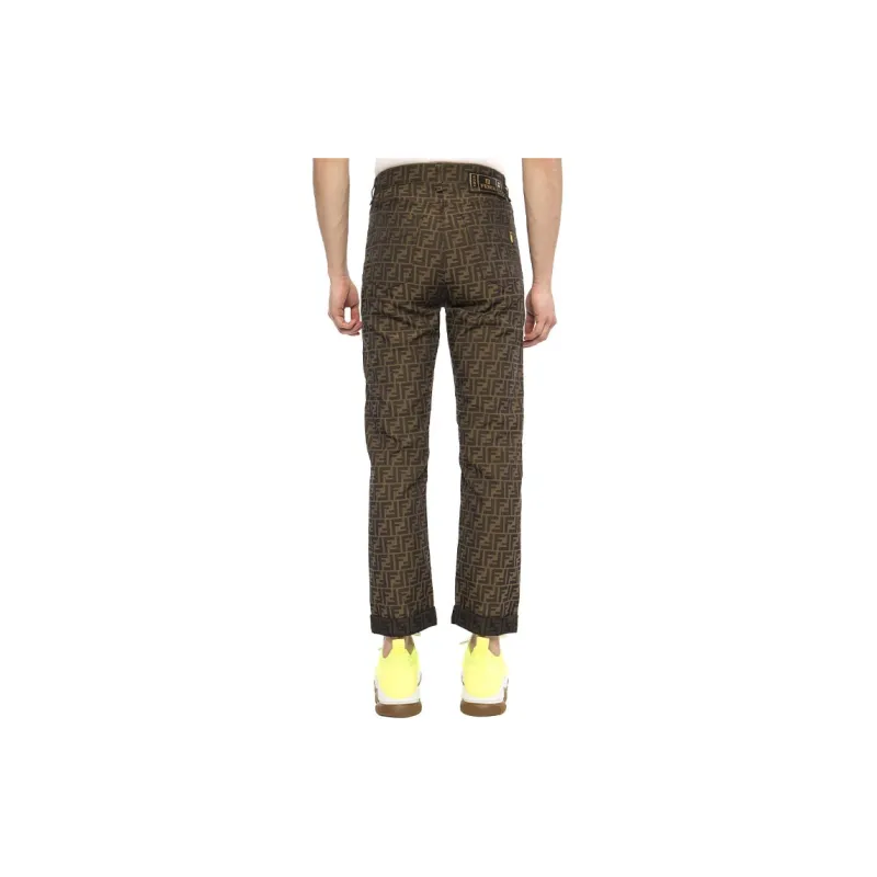FENDI Pre Owned Zucca print Cropped Jeans-3