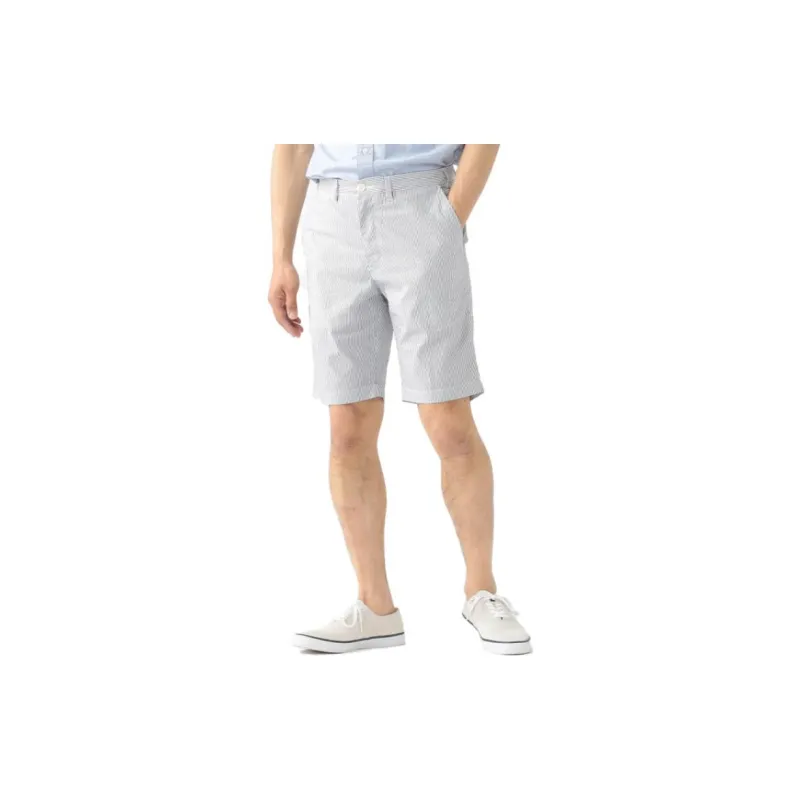 Beams Casual Shorts Men Blue With White Lettering-7