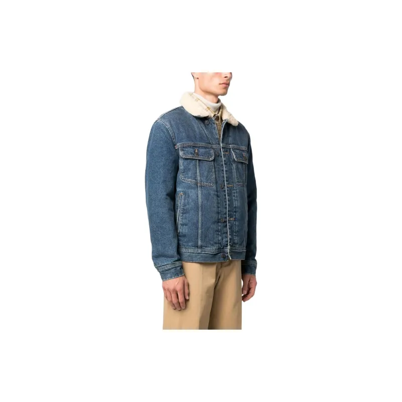 DIESEL D Barcy T Shearling collar Denim Jacket-3