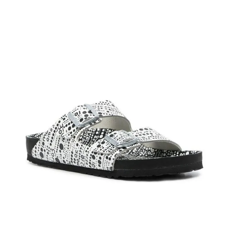 Birkenstock Slide Slippers Unisex Black White-2