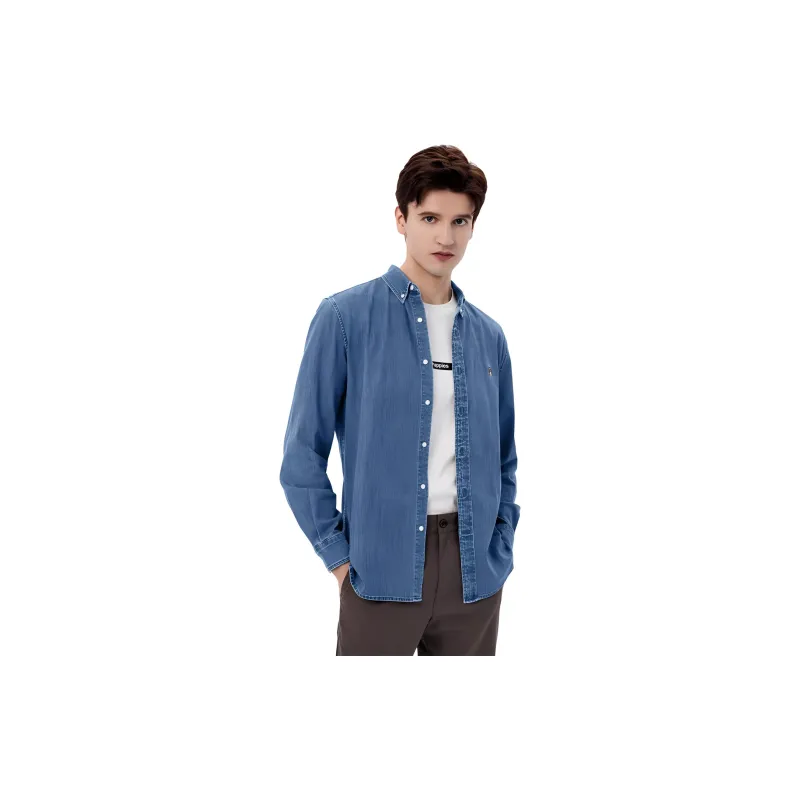 Hush Puppies Shirt Men's Medium Blue-1