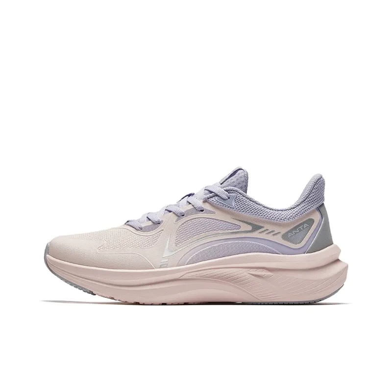 Anta Running Collection Anti-Slip Wear-Resistant Low-Top Casual Running Shoes Women's Pink Purple-0