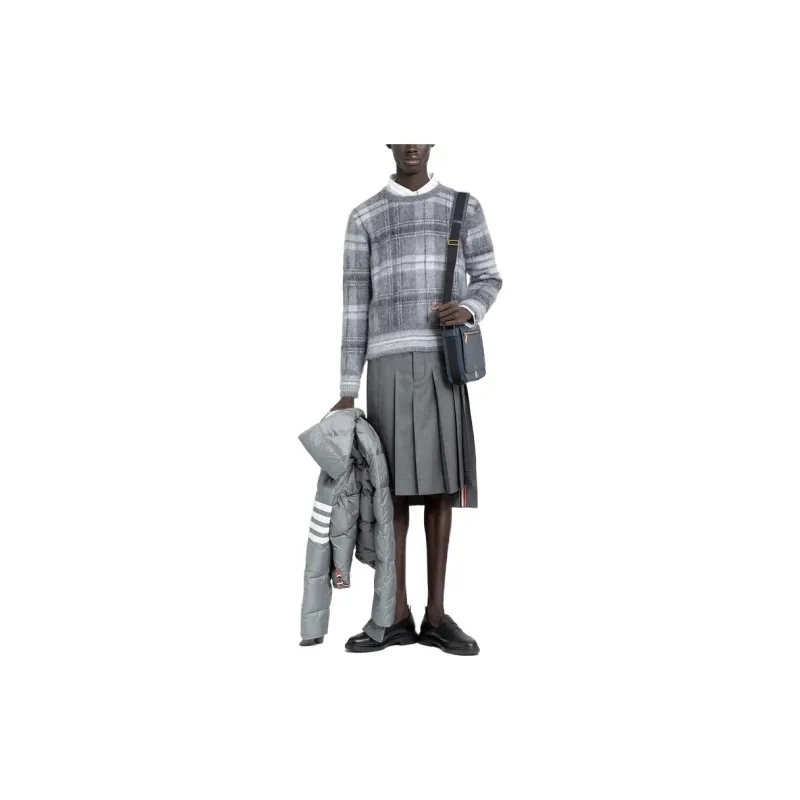 THOM BROWNE Tartan Crewneck Long Sleeved Jumper-2