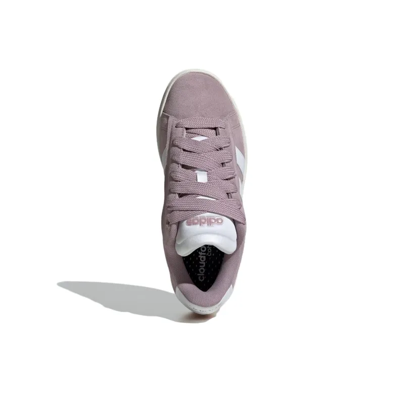 Adidas GRAND COURT ALPHA Anti Slip Wear Resistant Low Top Skateboard Shoes Women's Purple Gray-4