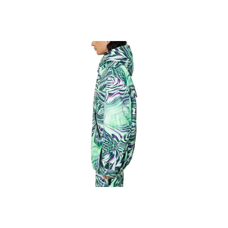 DIESEL FW22 Hooded Loose Fit Moderate Regular Edition Puffer Jacket Unisex Black White Green-3