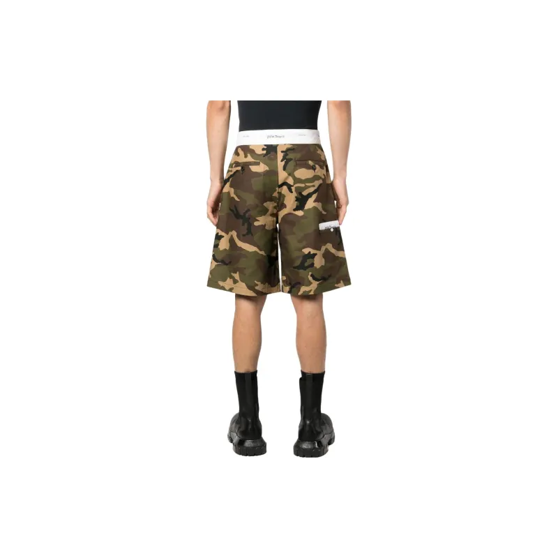 PALM ANGELS Camouflage Printed Wide Leg Shorts-2