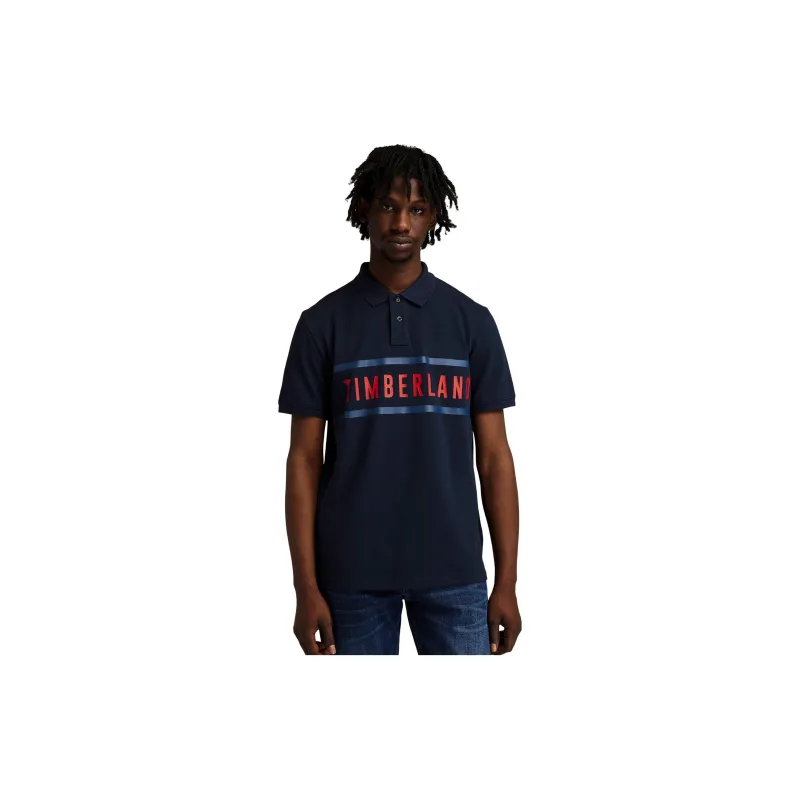 Timberland Polo Shirts Men Navy Blue-2