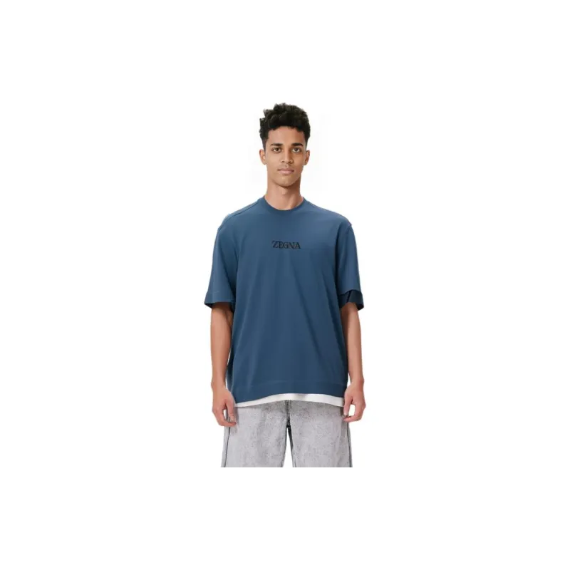 Ermenegildo Zegna T Shirts Men Blue-4