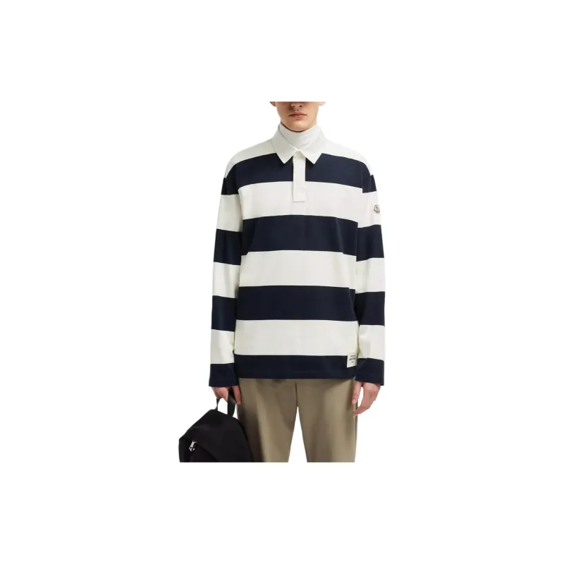 Moncler Striped Long Sleeved Polo Shirt-1