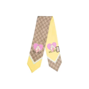 GUCCI Silk Scarves Women's Yellow