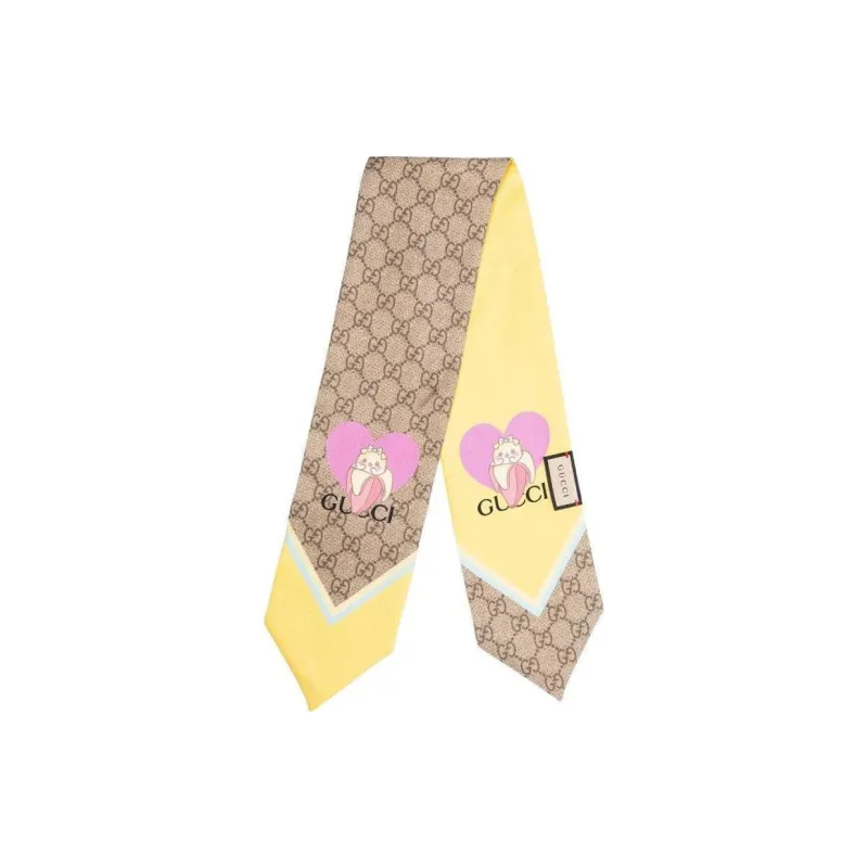 GUCCI Silk Scarves Women's Yellow-0
