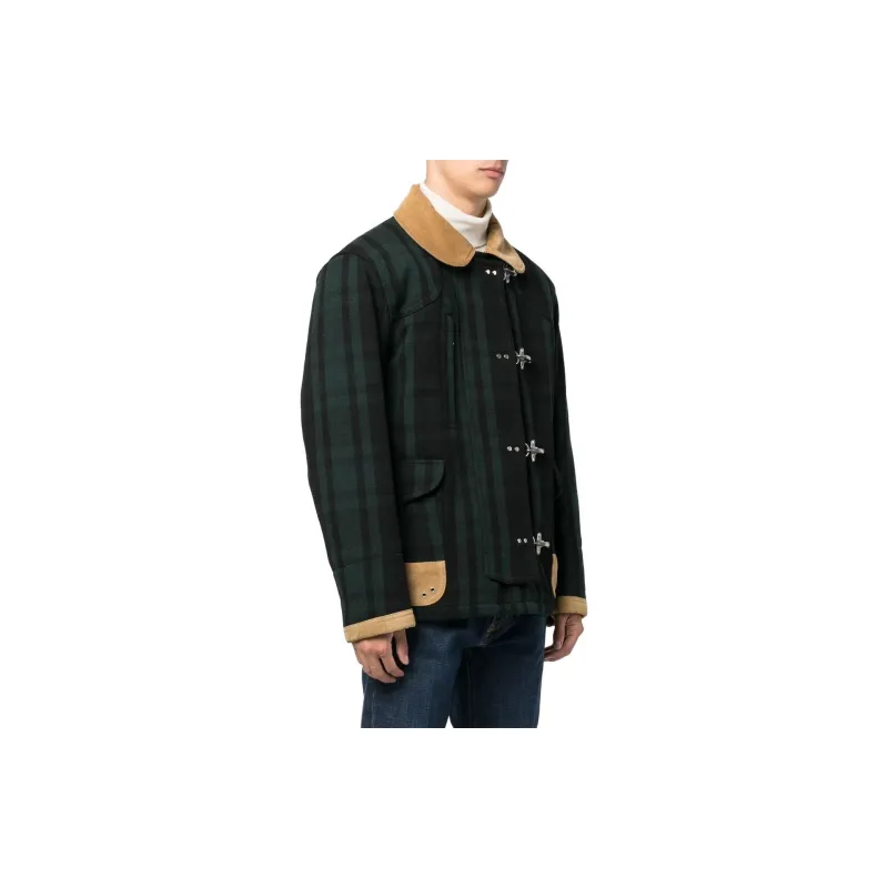 FAY Logo Patch Checked Jacket-6