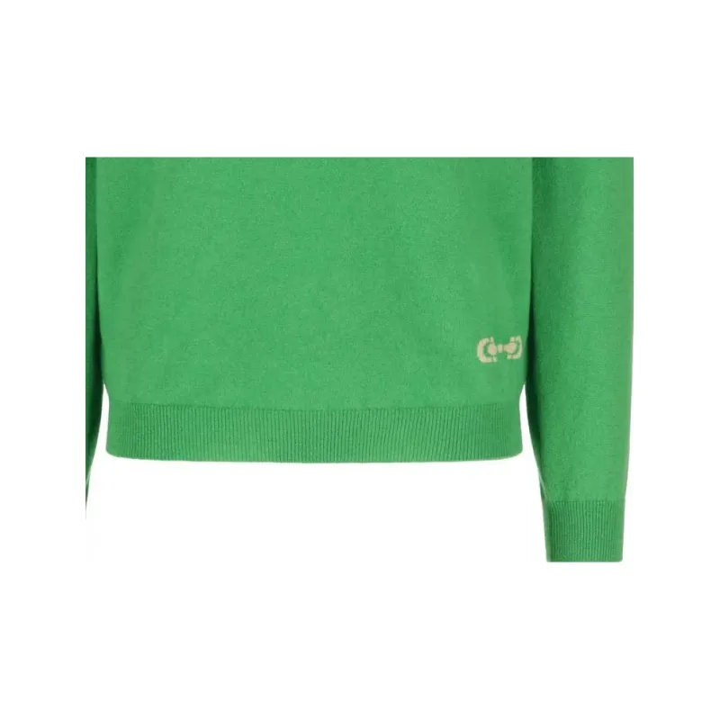 GUCCI V Neck Logo Intarsia Knit Jumper-5