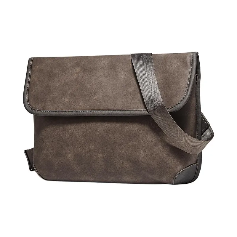 Marino Orlandi Synthetic Leather Shoulder Bag Crossbody Messenger Bag Medium Size Unisex Black/Coffee-9