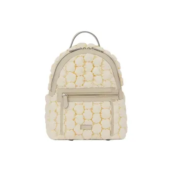 LANCEL Cow Leather Backpack Small Size Women's Cream