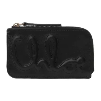 Chloe Calfskin Wallet Small Size Women's Black