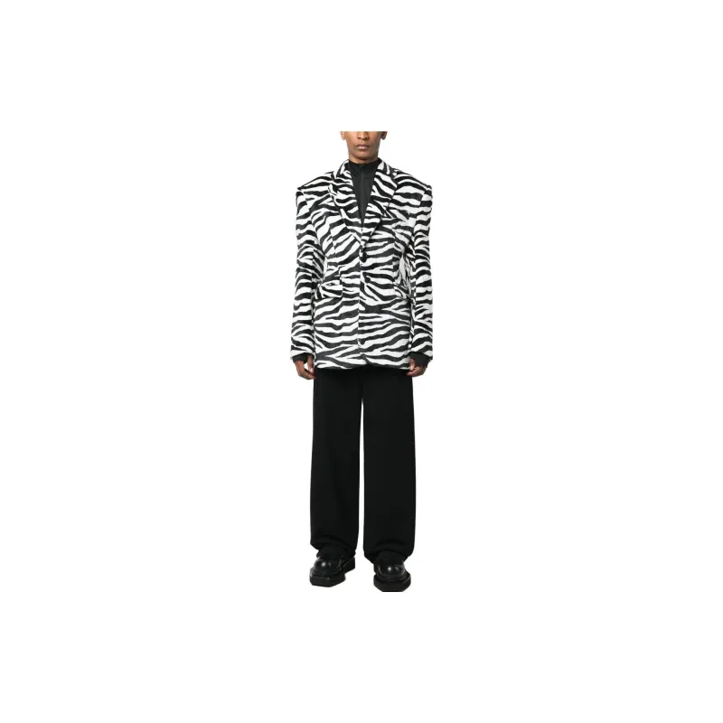 Vetements Oversize-shoulder Zebra-print Blazer-2