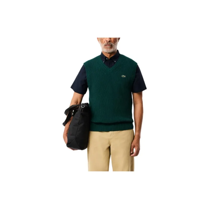 LACOSTE Tank Tops Men's Medium Pea Green-3