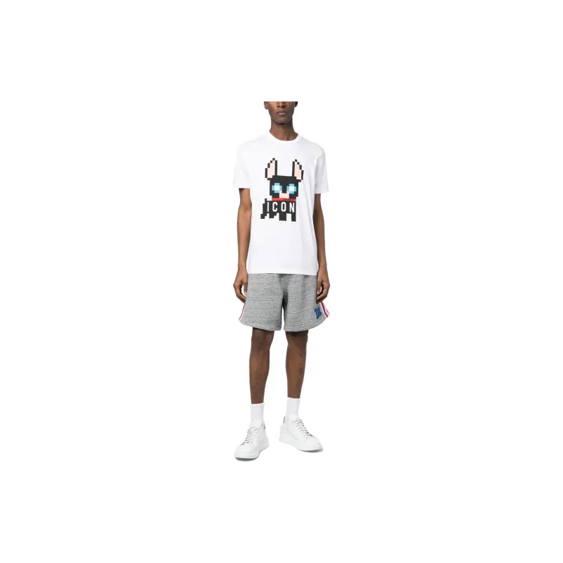 DSQUARED 2 Icon Pixel Printed Crewneck T Shirt-3