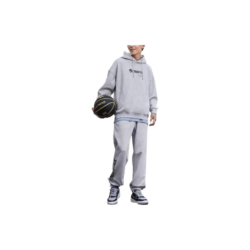 LiNing Knitted Sports Pants Men's Light Heather Gray-2