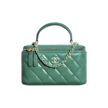 CHANEL 22A Early Autumn Diamond Pattern Box Bag, Crossbody Bag, Handbag Women's Green